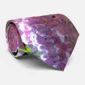 Elegante roze boho bloemen hortensia's stropdas (Opgerold)