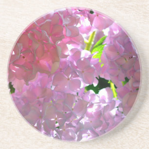 Elegante roze boho bloemen hortensia's zandsteen onderzetter