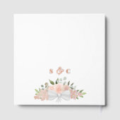 Elegante Roze Boho Rozen & Bloesems Folie bruiloft Gastenboek (Achterkant)