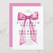 Elegante Roze Boog Bruiloft Kaart (Voorkant / Achterkant)