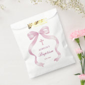 Elegante roze boog doop bedankzakje (Gezegeld)