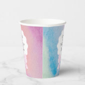 Elegante roze boog regenboog Waterverf eerste verj Papieren Bekers (Rechts)