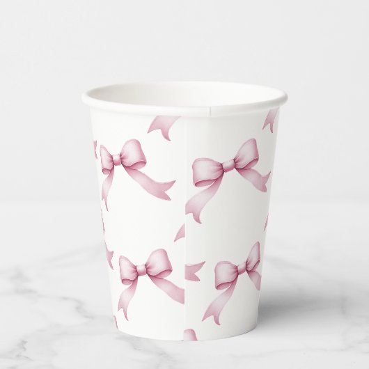 Elegante roze boog verjaardag papieren bekers (Rechts)