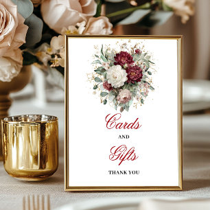Elegante Roze Bourgondië Kaarten en Cadeaus Bord Poster