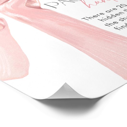 Elegante Roze Bow Baby shower Fopspeen Hunt Poster (Hoek)