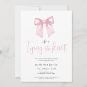 Elegante Roze Bow Bruids Douche Uitnodiging (Voorkant)