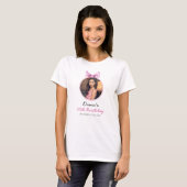Elegante Roze Bow Coquette Foto Sweet 16 Verjaarda T-shirt (Voorkant volledig)