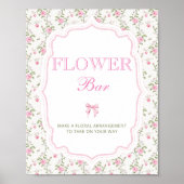 Elegante  Roze Bow Love Shack Flower Bar Poster (Voorkant)