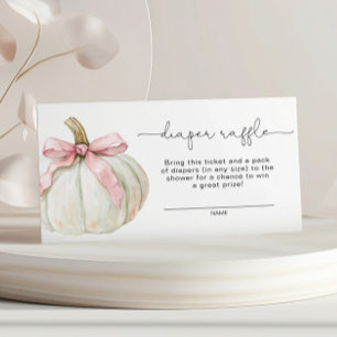Elegante Roze Bow Pompoen Luier Raffle Kaart