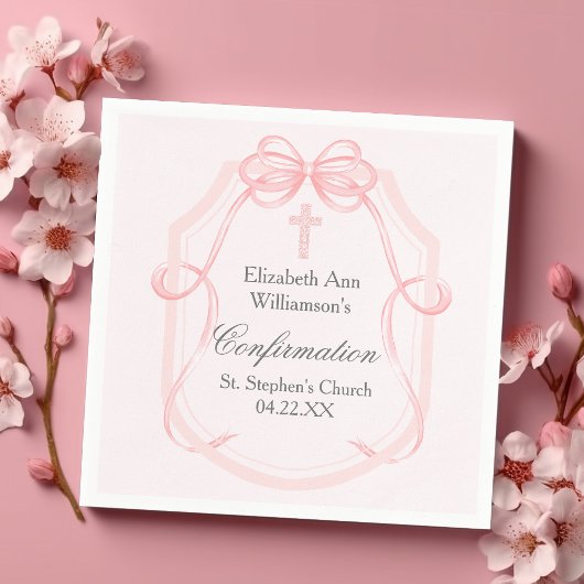 Elegante Roze Bow Ribbon Bevestigingsfeest Servet