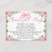 Elegante Roze Bow & Rozen Coquette Boeken voor Bab Informatiekaartje (Voorkant)