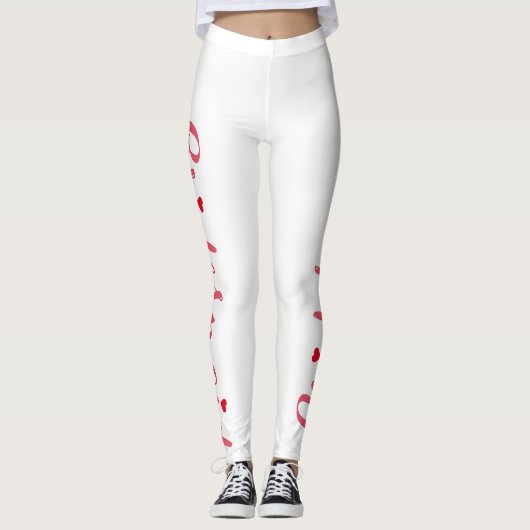 Elegante roze bruidsmeisje bruiloft vrijgezellenfe leggings (Voorkant)