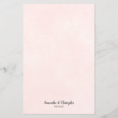 Elegante Roze Bruidsroos Budget Bruiloftsmenu (Achterkant)