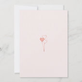 Elegante roze bruiloft uitnodiging eenvoudige bloe (Achterkant)