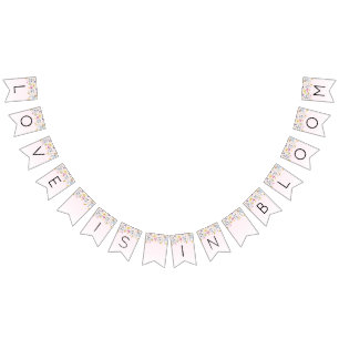 Elegante Roze Bruiloftsfeest  Vlaggetjes