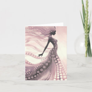 Elegante Roze Bubble Lady Blank Kaart