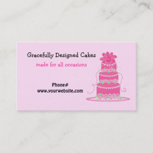 Elegante Roze Cake Visitekaartje