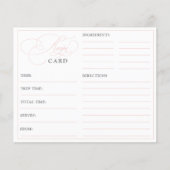 Elegante Roze Calligraphy Bruidsdouche Receptkaart (Voorkant)