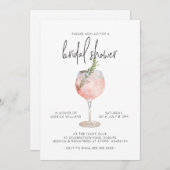 Elegante Roze Cocktail Bruisende Brunch Bruidsuitn Kaart (Voorkant / Achterkant)