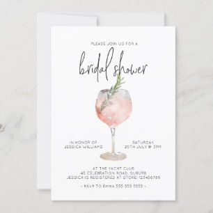 Elegante Roze Cocktail Bruisende Brunch Bruidsuitn Kaart