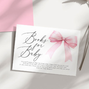 Elegante Roze Coquette Bow Boeken voor Baby Girl Informatiekaartje