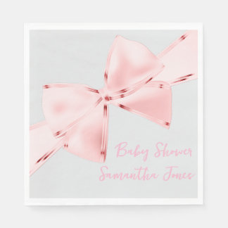 Elegante Roze Coquette Bow Girl Baby shower Servet