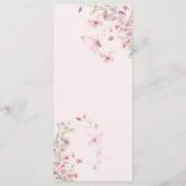 Elegante Roze Coquette Bow Parels Menu Kaart (Achterkant)