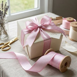 Elegante Roze Cottagecore Coquette Gingham Lint