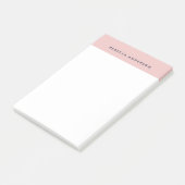 Elegante Roze & Cyaan-Blauwe Moderne Naam Post-it® Notes (Schuin)