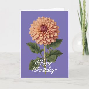 Elegante Roze Dahlia Bloemen Verjaardag Kaart
