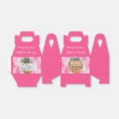 Elegante roze dennenbomen met patroon gunst doos bedankdoosjes (Uitgevouwen)