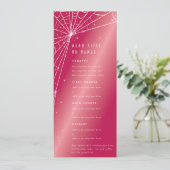 Elegante Roze Diamanten Spinnenweb Platte 4-delige Menu (Staand voorkant)