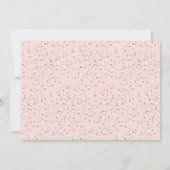 Elegante Roze Doop Zilveren Hartjes Foto Bedankkaart (Achterkant)