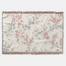 Elegante roze en blauwe bloemendeken