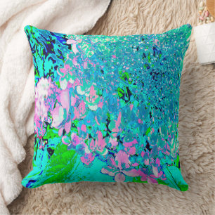 Elegante Roze en Blauwe Limelight Hydrangea Kussen
