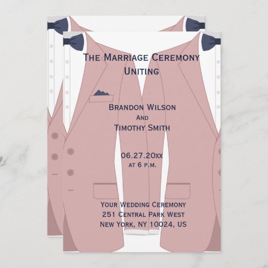 Elegante Roze En Blauwe Trouwprogramma's Voor Hbtq Programma (Voorkant / Achterkant)