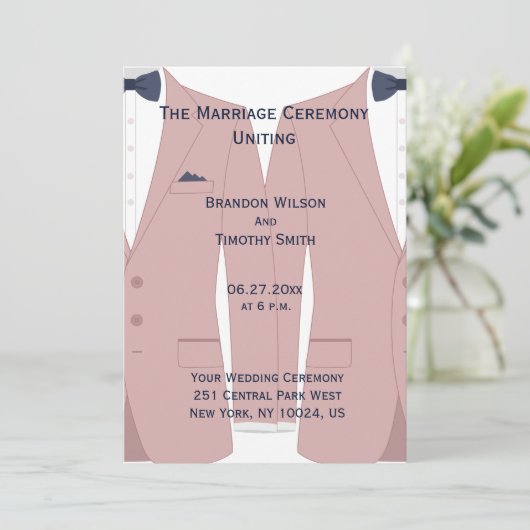 Elegante Roze En Blauwe Trouwprogramma's Voor Hbtq Programma (Staand voorkant)