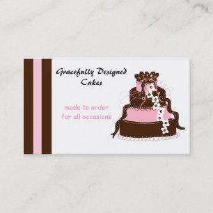 Elegante Roze en Chocolade Cake Visitekaartje