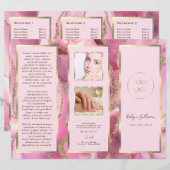 Elegante roze en gouden agaat brochure (Voorkant / Achterkant)
