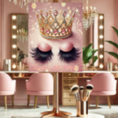 Elegante roze en gouden kroon wimpers acryl bord