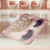 Elegante roze en gouden kroon wimpers badmat