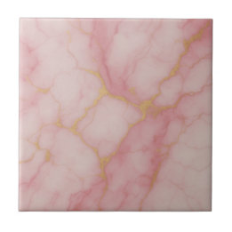 Elegante roze en gouden marmeren patroon keramiek tegeltje
