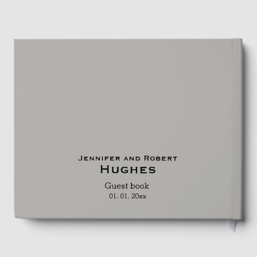Elegante roze en grijze bloemenkant bruiloft gastenboek (Achterkant)