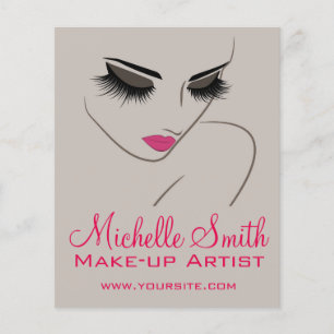 Elegante roze en grijze wimperuitbreiding schoonhe flyer