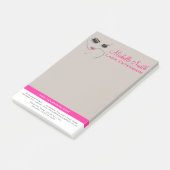 Elegante roze en grijze wimperuitbreiding schoonhe post-it® notes (Schuin)