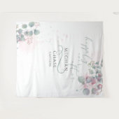 Elegante Roze en Groene Eucalyptus Wandkleed (Voorkant (horizontaal))