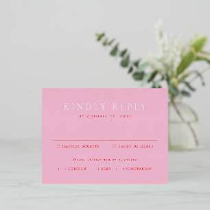 Elegante roze en rode folie RSVP-huwelijkskaart Uitnodiging Briefkaart