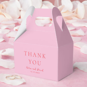 Elegante Roze en Rode Klassieke Bruiloft Bedankdoosjes