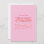 Elegante Roze en Rode Klassieke Bruiloft Kaart (Achterkant)