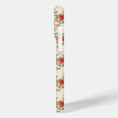Elegante roze en rode rozen - monogram Case-Mate iPhone case (Achterkant / Links)